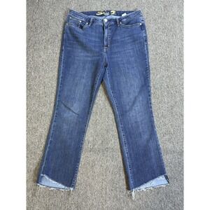 Seven 7 Fashion Jean Cropped Haw Split Hem Women's Size 12 Denim High Rise